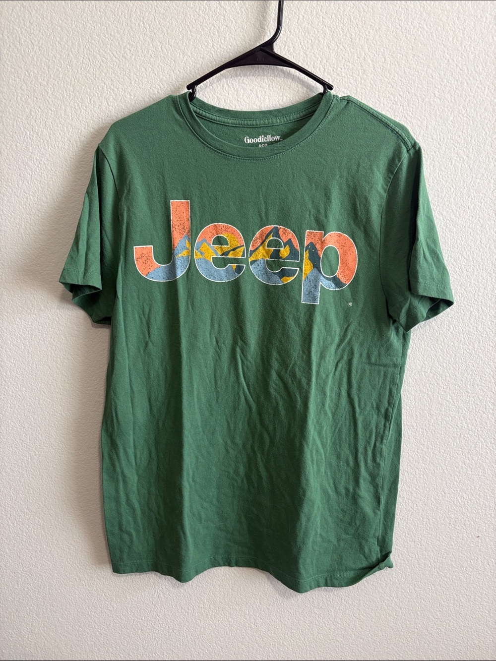 Jeep Green Short Sleeve Tee with Multicolor Logo